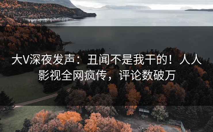 大V深夜发声：丑闻不是我干的！人人影视全网疯传，评论数破万