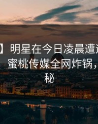 【速报】明星在今日凌晨遭遇内幕难以抗拒，蜜桃传媒全网炸锅，详情揭秘