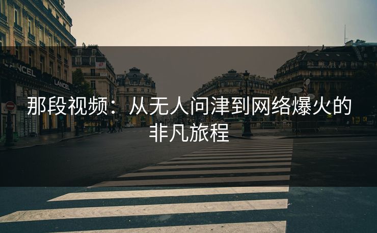 那段视频：从无人问津到网络爆火的非凡旅程